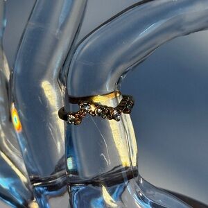 Elegant Gold Ring with Clear Stones